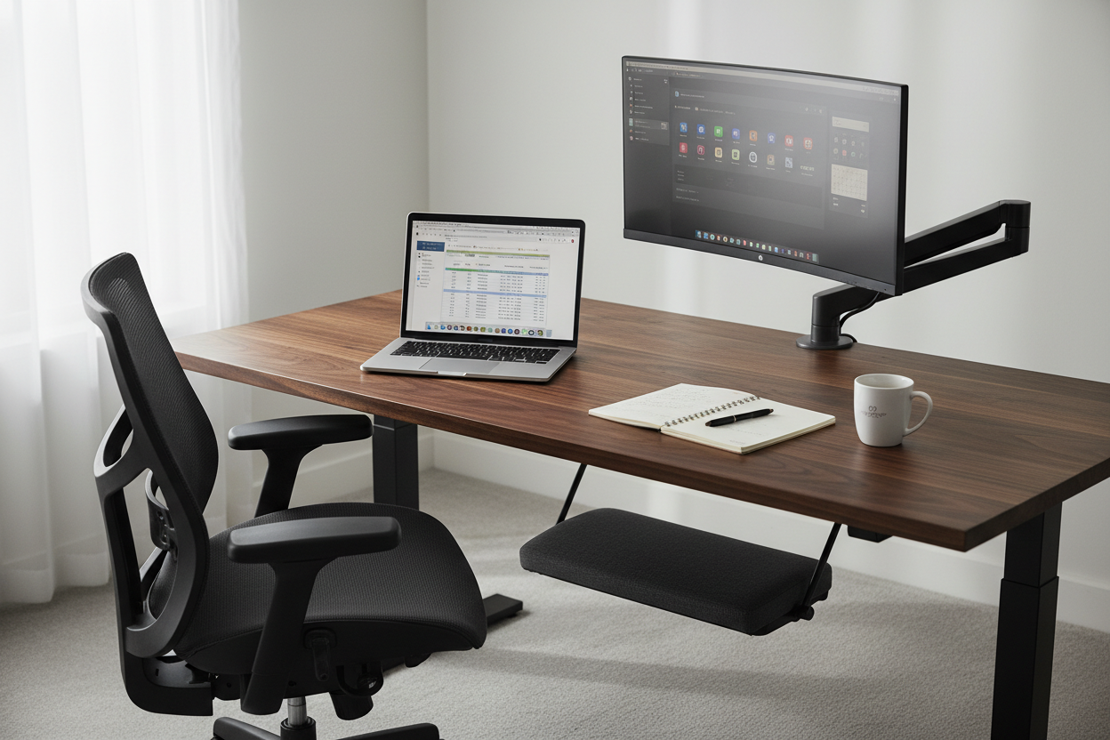 Professional ergonomic desk setup